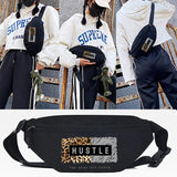 FEELING Letter Print Waist Bags Men Women Running Sports Bag