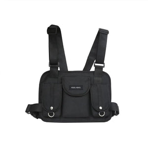 Men Crossbody Bag Chest Rig Tactical Vest Hip Hop Functional Chest Bag