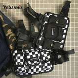 Plaid Chest Bag Kanye West Hip Hop Streetwear Men Tactical Vest