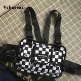 Plaid Chest Bag Kanye West Hip Hop Streetwear Men Tactical Vest