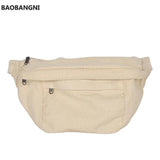 Casual Solid Fanny pack Waist Bag Large capacity Unisex Crossbody Chest Bags