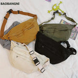 Casual Solid Fanny pack Waist Bag Large capacity Unisex Crossbody Chest Bags