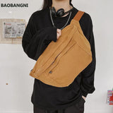 Casual Solid Fanny pack Waist Bag Large capacity Unisex Crossbody Chest Bags