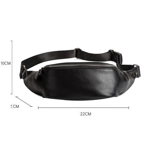 PU Leather Men Belt Bag Waterproof Crossbody Chest Bag