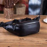 PU Leather Men Belt Bag Waterproof Crossbody Chest Bag