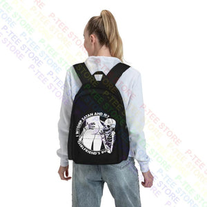 Skeleton Worship Satan & GF? Large Capacity Backpack Bookbag
