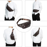 Men Waist Bag Fanny Pack Leather Running Waterproof Hiking Traveling