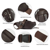 Men Waist Bag Fanny Pack Leather Running Waterproof Hiking Traveling