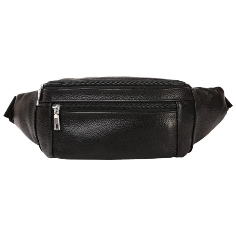 Men Waist Bag Fanny Pack Leather Running Waterproof Hiking Traveling