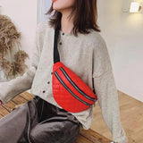 Lingge Embroidered Thread Waist Bag Small Bag Female Oblique Cross Bag