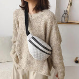 Lingge Embroidered Thread Waist Bag Small Bag Female Oblique Cross Bag