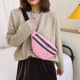 Lingge Embroidered Thread Waist Bag Small Bag Female Oblique Cross Bag