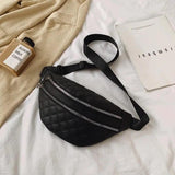 Lingge Embroidered Thread Waist Bag Small Bag Female Oblique Cross Bag