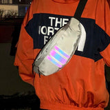 Reflective Chest Bag for Men Waist Bag Canvas Fanny Pack Male