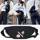 Pink Flower N Print Waist Bag Crossbody Pack