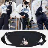Pink Flower N Print Waist Bag Crossbody Pack