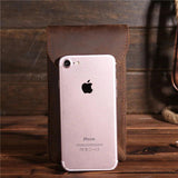 Men's Leather Fanny Waist Pack Small Mini Cell Phone Pocket Hook Vintage Bags