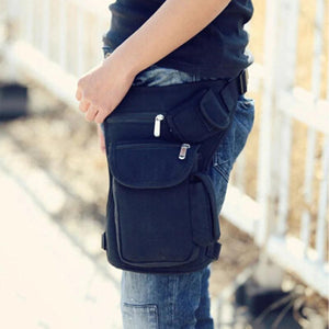 Men Canvas Drop Leg Bag Waist Fanny Pack Belt Hip Bum Military