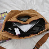 Canvas Shoulder Messenger Bag for Girls Large Capacity Crossbody Chest Bag