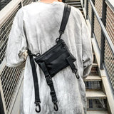 Men Small Square Shoulder Bag Mini Hip Hop Style Casual Crossbody Bag