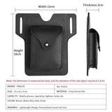 Crazy Horse Leather Waist Pack Phone Bag Belt Loop Hook Waist Pouch Brown