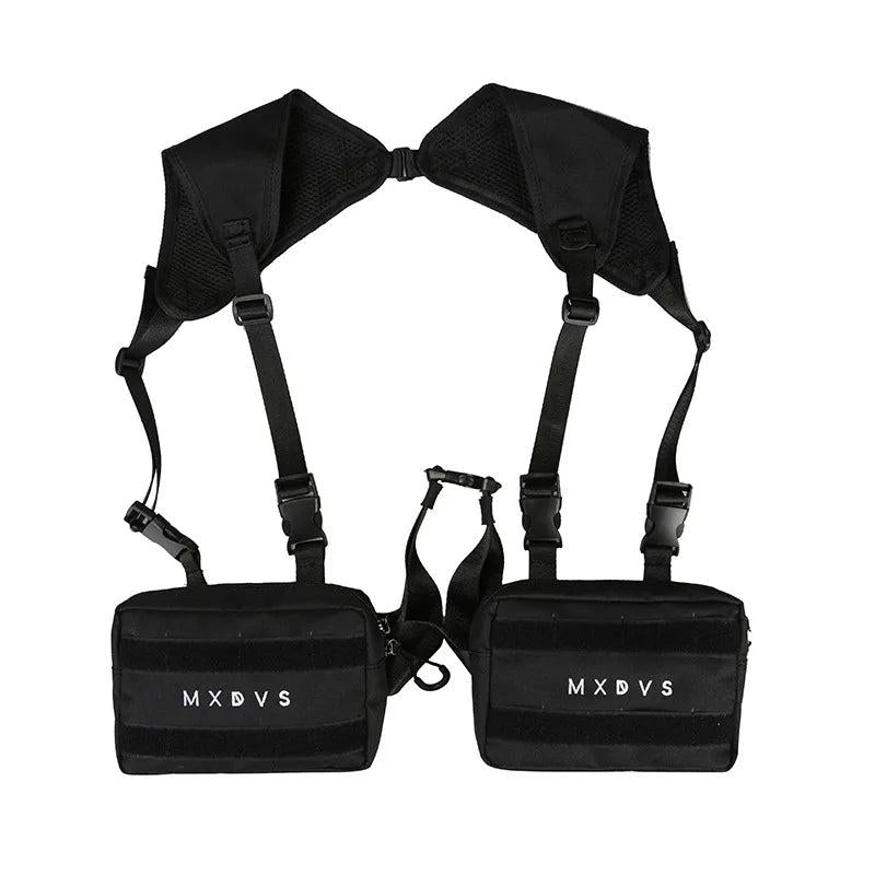 Men's Tactical Chest Bag Vest Hip-Hop Style Multi-functional Chest Rig