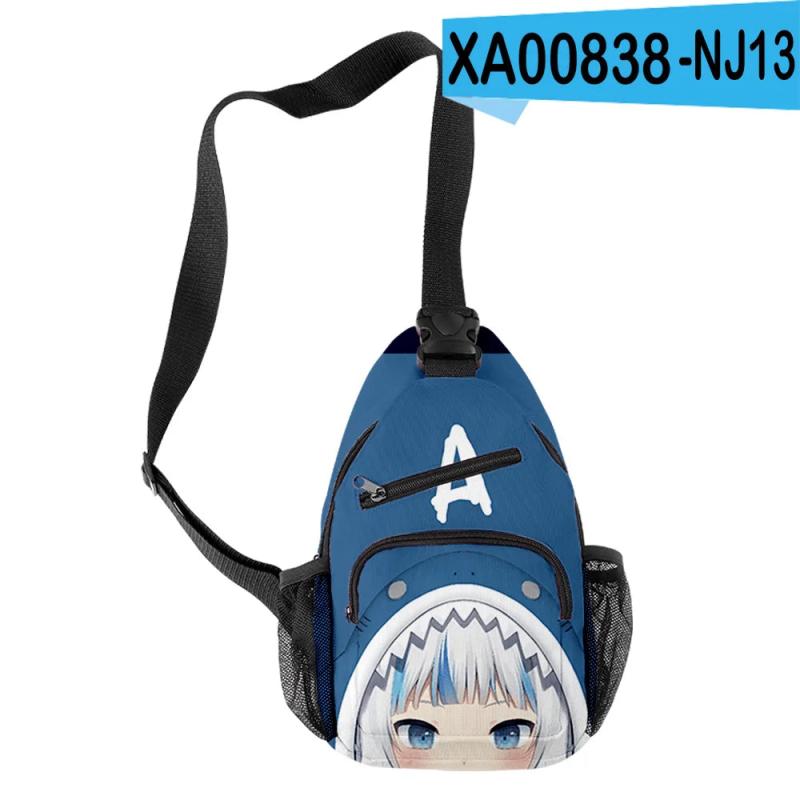 Gawr Gura Shark Crossbody Chest Bag Waterproof Sports Travel Bag