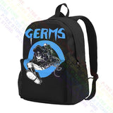 Germs Leather Skeleton Rock N Roll Music Band Large Capacity Backpack