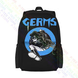 Germs Leather Skeleton Rock N Roll Music Band Large Capacity Backpack