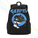 Germs Leather Skeleton Rock N Roll Music Band Large Capacity Backpack