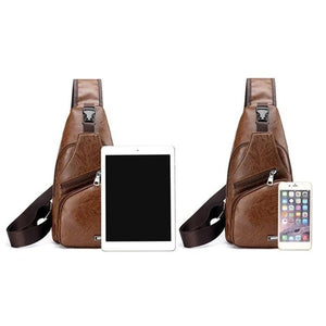 Men's Crossbody Single Shoulder Bag USB Sports Outdoor Casual Chest Bags