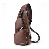 Men's Crossbody Single Shoulder Bag USB Sports Outdoor Casual Chest Bags