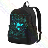 Flat Earth Map Earth Is Flat Firmament Plies World Order Large Capacity Backpack