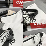 Unisex Hip Hop Drawstring Waist Bag Nylon Chest Bag Korea Messenger