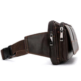 Men Leather Waist Bag Chest Shoulder Cross Body Top Cowhide Hip Bum Fanny Pack