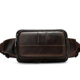 Men Leather Waist Bag Chest Shoulder Cross Body Top Cowhide Hip Bum Fanny Pack