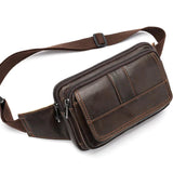 Men Leather Waist Bag Chest Shoulder Cross Body Top Cowhide Hip Bum Fanny Pack
