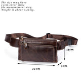 Weduoduo Men Waist Bag Leather Men Bag Phone Case Cover Travel Money Belt Bag