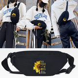 Chrysanthemum Print Waist Bags Men Chest Pack Casual Phone Pouch Women