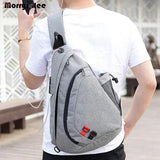 Men's Waterproof Nylon Chest Bag Crossbody Messenger Handbag