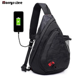 Men's Waterproof Nylon Chest Bag Crossbody Messenger Handbag