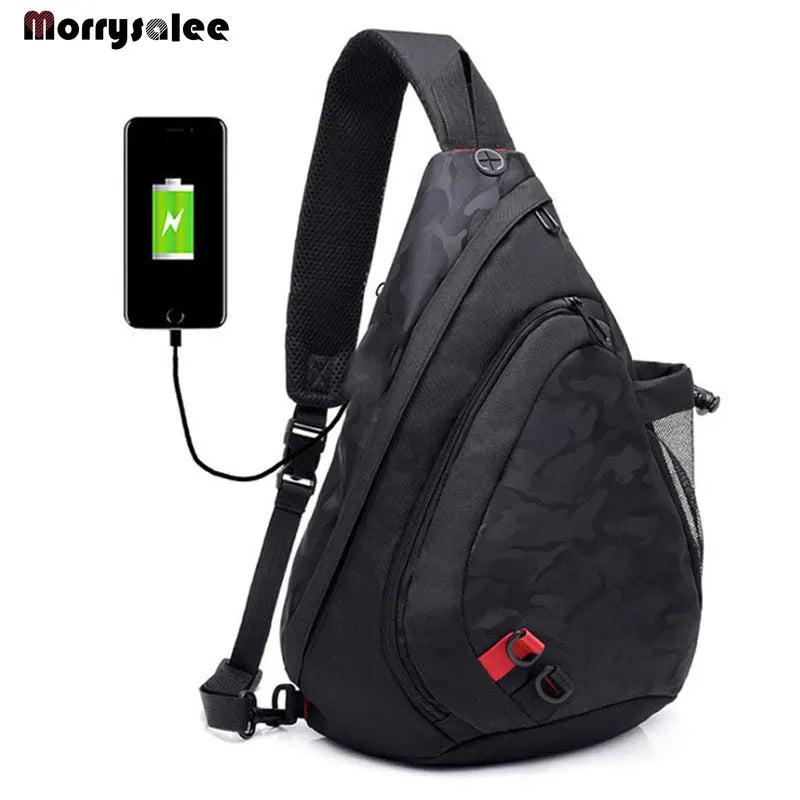 Men's Waterproof Nylon Chest Bag Crossbody Messenger Handbag