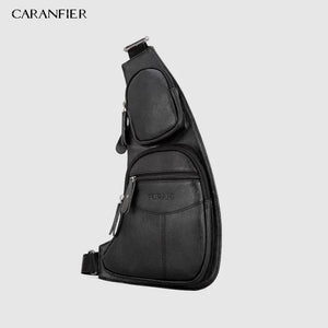 Men's Chest Bags Shoulder Messenger Bags PU Leather Classic Travel Crossbody Bag