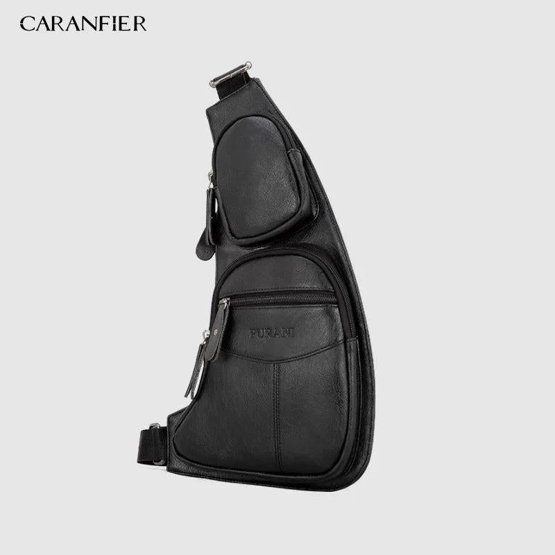 Men's Chest Bags Shoulder Messenger Bags PU Leather Classic Travel Crossbody Bag