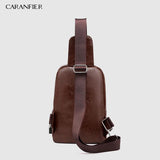 3PCS Mens Crossbody Bag Theftproof Leather Chest Bags Men Shoulder Bags