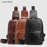 3PCS Mens Crossbody Bag Theftproof Leather Chest Bags Men Shoulder Bags