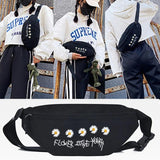 Withered Daisy Print Waist Bag Outdoor Sports Women Running Bag