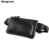 Men's PU Leather Chest Bag Waterproof Military Waist Pouch