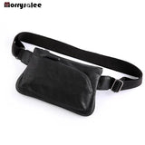 Men's PU Leather Chest Bag Waterproof Military Waist Pouch