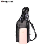 USB Charging Explosion PU Men's Chest Bag Shoulder Bag